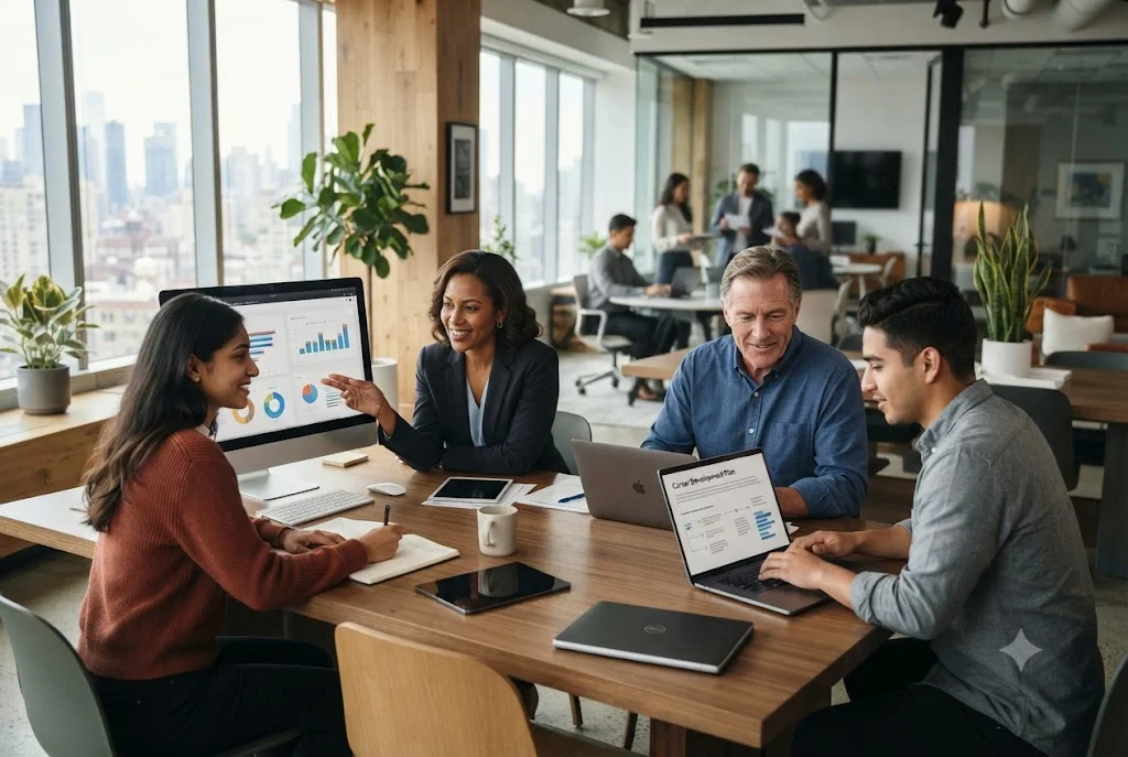 Career development process showing professional growth through different career stages